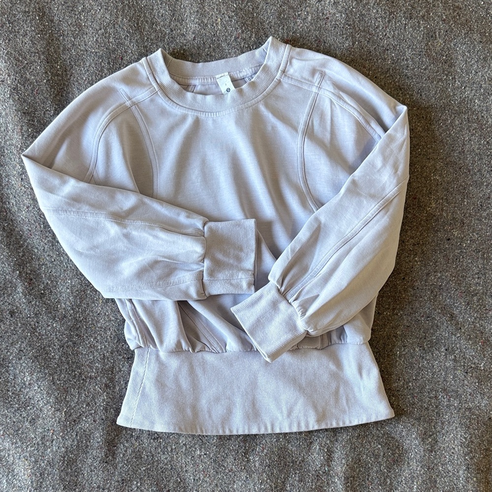 Lululemon Softstreme Ribbed Hem Pullover in Faint Lavender  (Size 2)